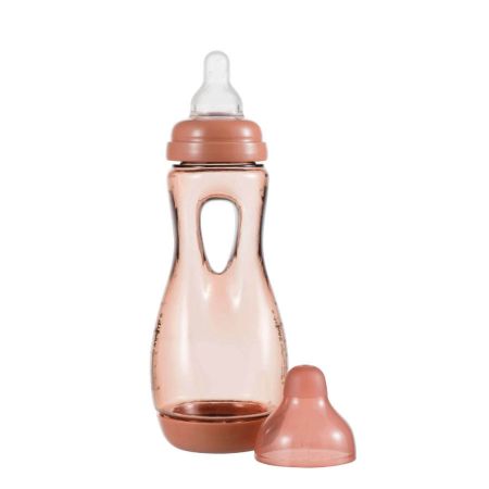 Lehce uchopitelná dětská lahvička Difrax, antikolik, cihlová, 240ml