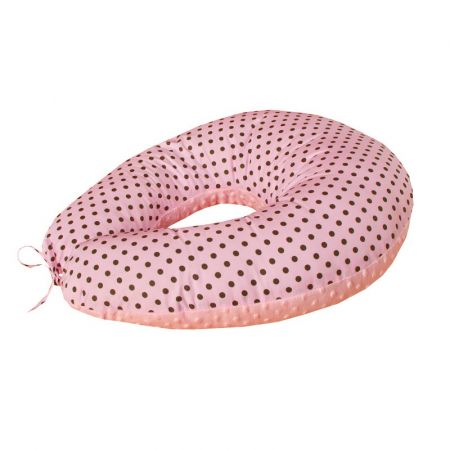 COSING Kojící polštář Sleeplease Minky + bavlna - Puntíky růžová