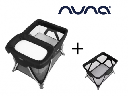Set Cestovní postýlka Nuna SENA s přebalovacím pultem 2022 + Voděodolný potah matrace Caviar