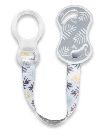 NUVITA Držák na dudlík s klipem a kroužkem, Grey zebra Varianta: Grey zebra
