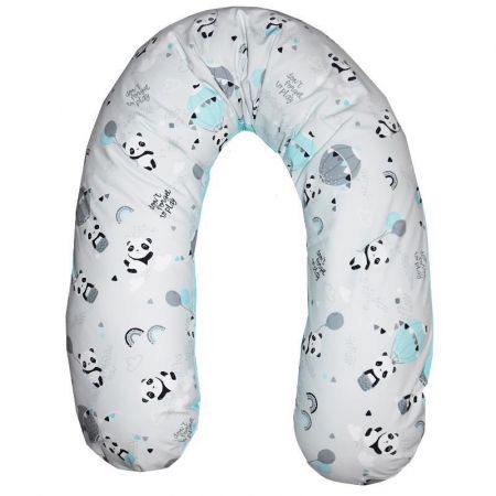 EKO Polštář na kojení VELVET Panda Turquoise 180 cm
