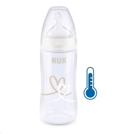 NUK Kojenecká láhev NUK FC+Temperature Control 300 ml BOX-Flow Control savička white