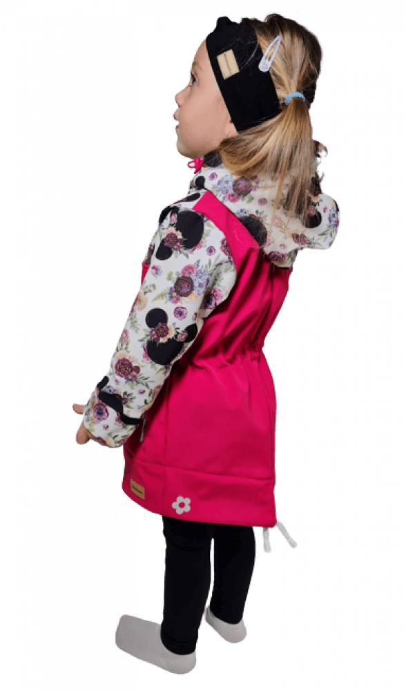 Dětská softshellová parka - Mickey malinová