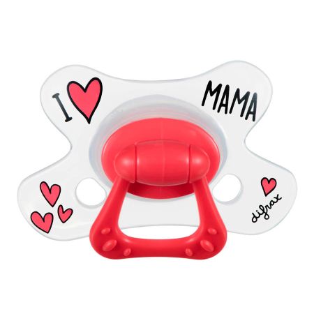 Dudlík Difrax Natural I LOVE MAMA 12+ Barva: červené