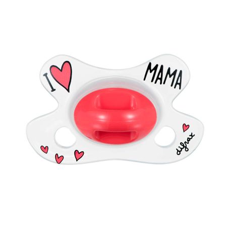 Dudlík Difrax Natural I LOVE MAMA, novorozenecký Barva: červené