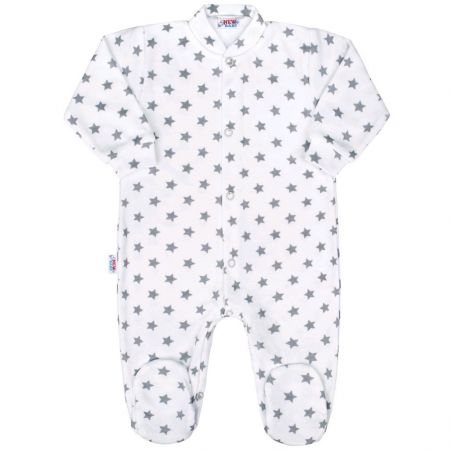 NEW BABY Kojenecký overal New Baby Classic II šedý s hvězdičkami