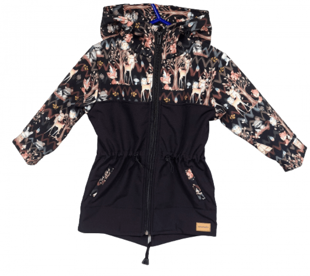 Dětská softshellová parka - lesní zvířátka