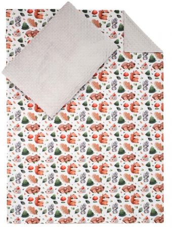 ESITO (handmade) Luxusní dětské povlečení MINKY Zvířátka - 100 x 135, 60 x 40 cm / šedá Barva: šedá, Velikost: 100 x 135, 60 x 40 cm ESVPPOVMNKZVRSED