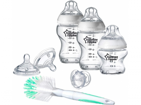 Tommee Tippee Sada kojeneckých lahviček C2N skleněných s kartáčem