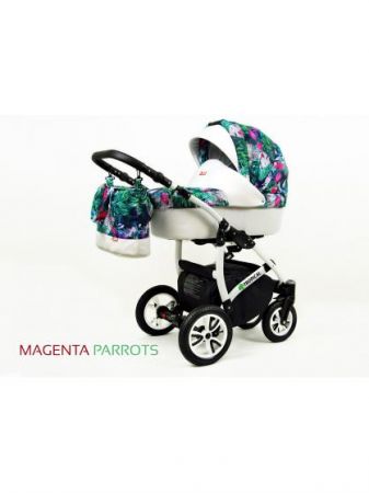 Raf-Pol Tropical ALU 2v1 MAGENTA PARROTS 2021, A Barva Tmavě zelená, A Barva rámu Bílá