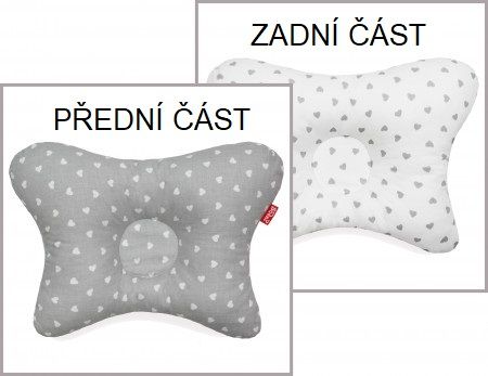 Scamp polštářek, little heart white-grey