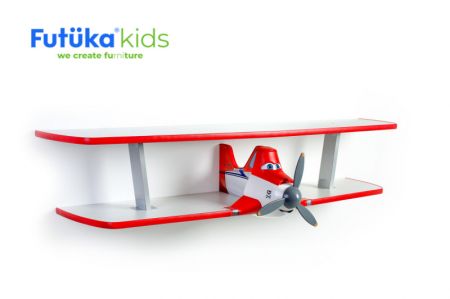 Dětská polička Futuka kids AIR-2 dvoupatrová RED