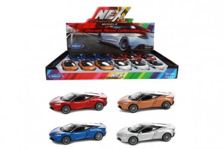 Teddies Auto Welly Mclaren GT kov/plast 11cm na zpětné natažení 4 barvy 12 ks v boxu
