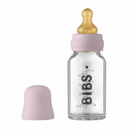 BIBS Baby Bottle skleněná láhev 110ml-Dusky Lilac