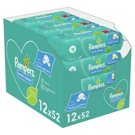 Pampers 12x PAMPERS Fresh Clean Ubrousky vlhčené 52 ks