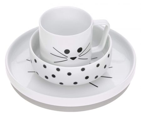 Lässig 4babies Dish Set Porcelain Little Chums cat