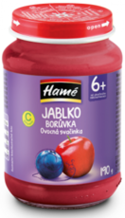 HAMÉ HAMÉ Příkrm ovocný Borůvka 190 g, 6m+