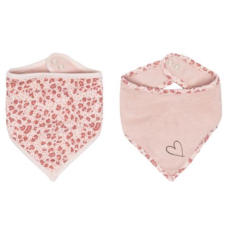 Bebe-Jou Bandana slintáček Bébé-jou Leopard Pink 2ks Barva: růžové