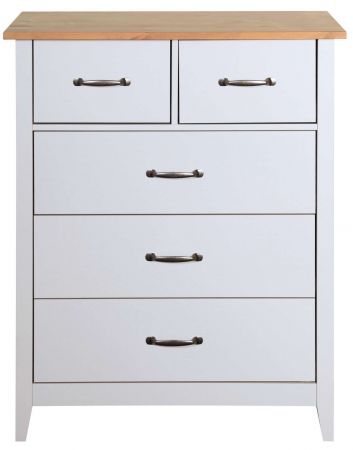 Komoda z borovice Norfolk 012 s kombinovanými šuplíky 77 cm