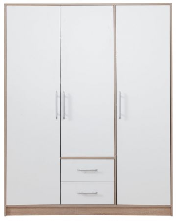 Trojdvéřová bílá šatní skříň Serial SR2 150 cm