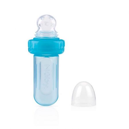 Nuby NUBY Krmítko silikonové Easy squeezy feeder 6 m+, modrá