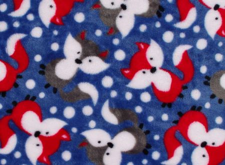 Kaarsgaren Modrá deka Flanel fleece liška 70x100cm