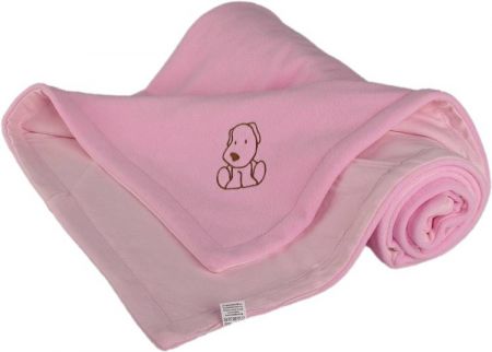 Kaarsgaren Dětská deka růžová s pejskem fleece bavlna