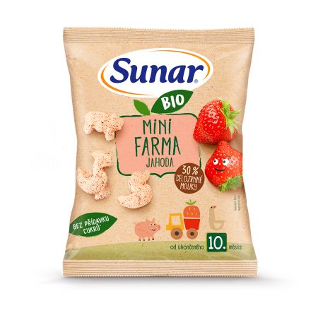 SUNAR SUNAR BIO Křupky mini farma jahoda 18g