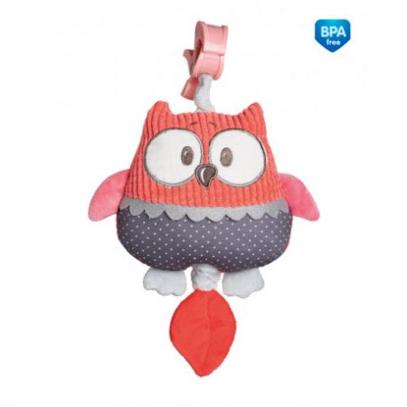 Canpol babies Plyšová hrací skříňka PASTEL FRIENDS červená sova