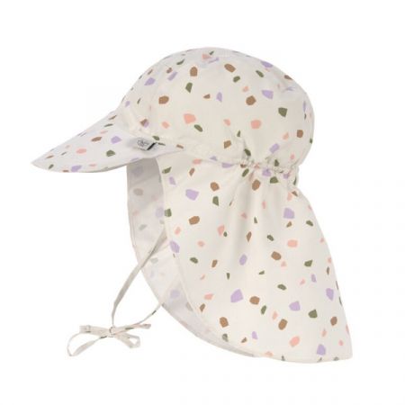 LÄSSIG klobouček s kšiltem SUN PROTECTION FLAP HAT Pebbles Multicolor Milky 7-18m