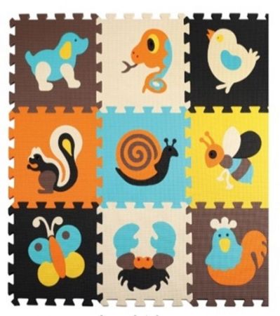 KIK Pěnová podložka na puzzle pro děti 9 ks barevná KX5208