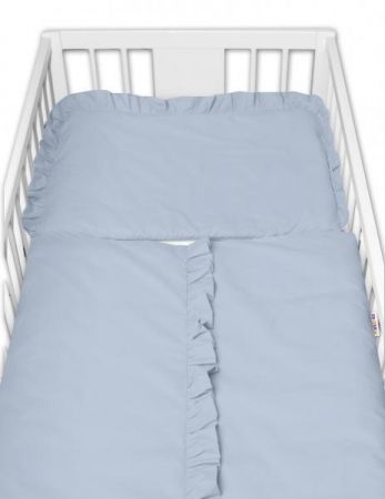 2-dílné bavlněné povlečení s volánkem SOFT, Baby Nellys, jeans, modrá, 120x90