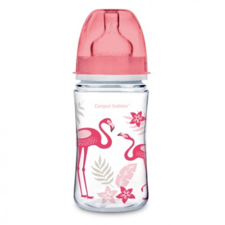 Canpol babies Láhev se širokým hrdlem JUNGLE 240 ml růžová