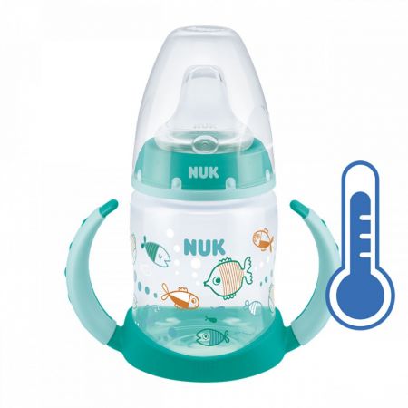 NUK Kojenecká láhev na učení NUK s kontrolou teploty 150 ml zelená