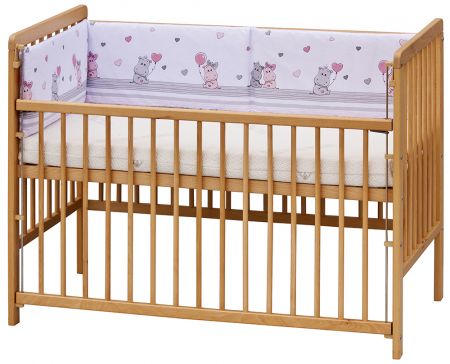Mantinel do postýlky 4dílný - Scarlett Pupis - 180 x 30 cm - růžová