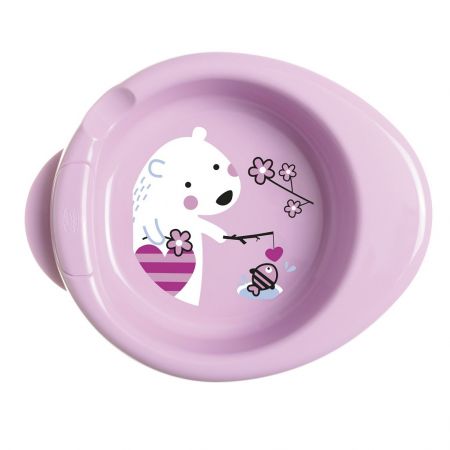CHICCO Talíř Warmy růžový 6m+