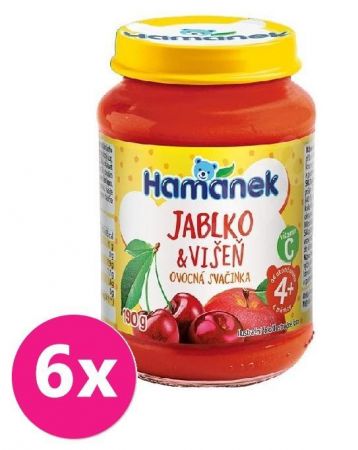 6x Hamánek Kojenecká výživa višeň (190 g) - ovocný příkrm