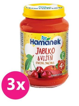 3x Hamánek Kojenecká výživa višeň (190 g) - ovocný příkrm