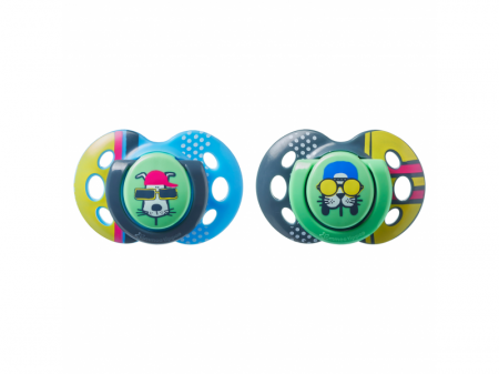 Tommee Tippee Šidítko C2N silikon Fun Boy 2ks 18-36m