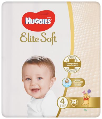 HUGGIES HUGGIES® Elite Soft Pleny jednorázové 4 (8-14 kg) 33 ks