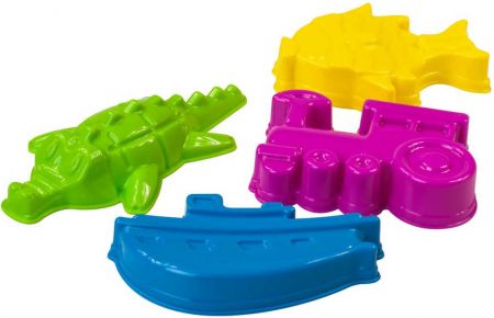 PL Formičky plastové bábovičky na písek set 4ks 12-17cm různé barvy DS57382279
