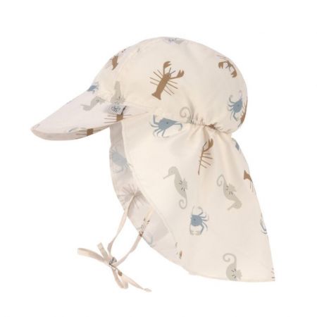 Lässig Sun Protection Flap Hat klobouček-Sea Animals Milky 7-18m