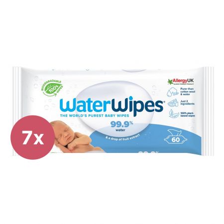 WATERWIPES 7x WATERWIPES Vlhčené obrousky bez obsahu plastů 60 ks ( 420 ks )