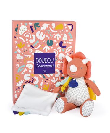 Doudou et Compagnie Paris | Doudou Dárková sada - dinosaurus s dečkou 25 cm DS47860700