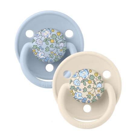 BIBS LIBERTY De Lux dudlíky ze silikonu 2ks - one size Ivory/Baby Blue