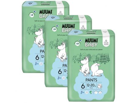 Muumi MUUMI Baby Pants 6 Junior 12-20 kg (108 ks), měsíční balení kalhotkových eko plen