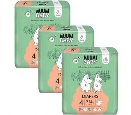 Muumi MUUMI Baby 4 Maxi 7-14 kg (138 ks), měsíční balení eko plen