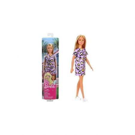 Mattel Barbie v šatech Blondýnka-fialové šaty