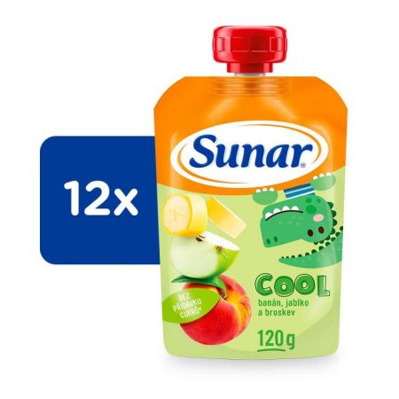 12x Sunar Cool ovoce Broskev-Banán-Jablko (120 g) - ovocný příkrm