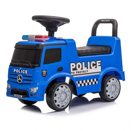 MILLY MALLY Dětské odrážedlo se zvukem Mercedes Milly Mally POLICE modré